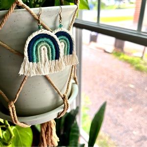Macrame rainbow earrings